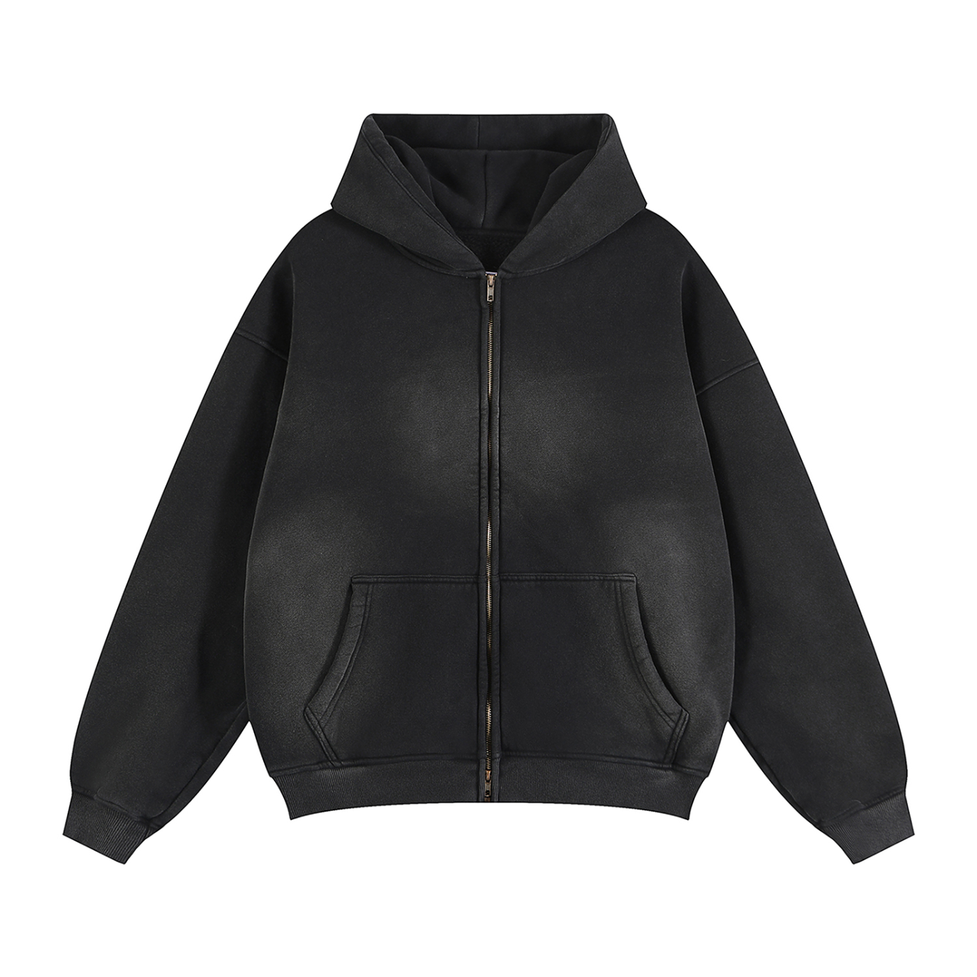 Sunfade Double Zipped Boxy Hoodie