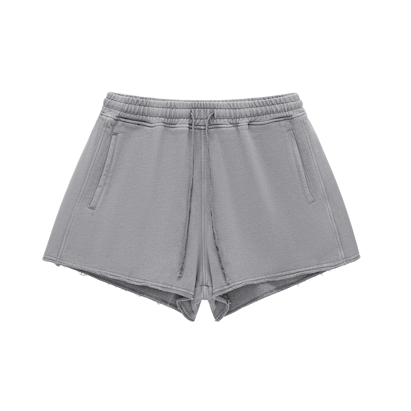 Stone Washed Raw Hem Shorts