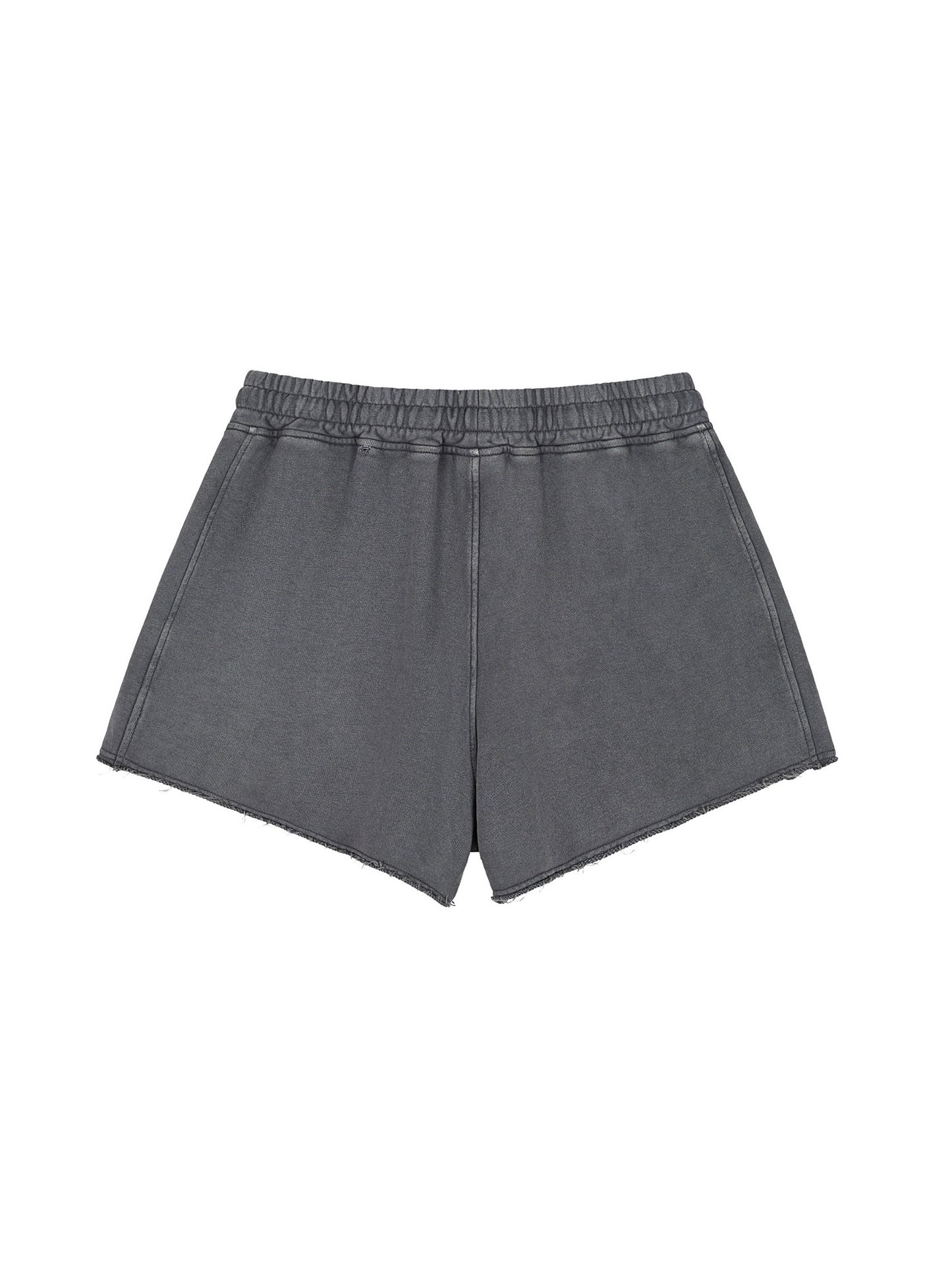 Stone Washed Raw Hem Shorts