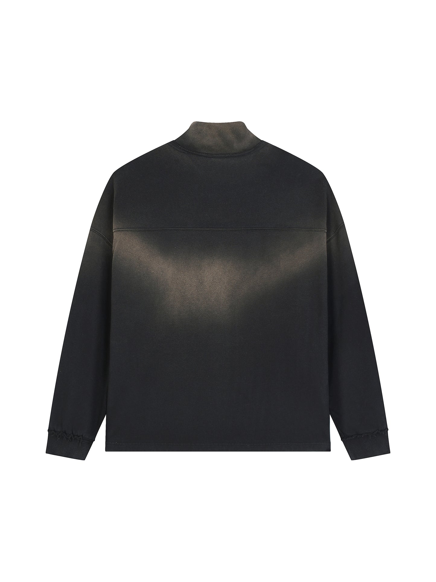 Sun Fade Raw Edge Quarter Zip Sweater