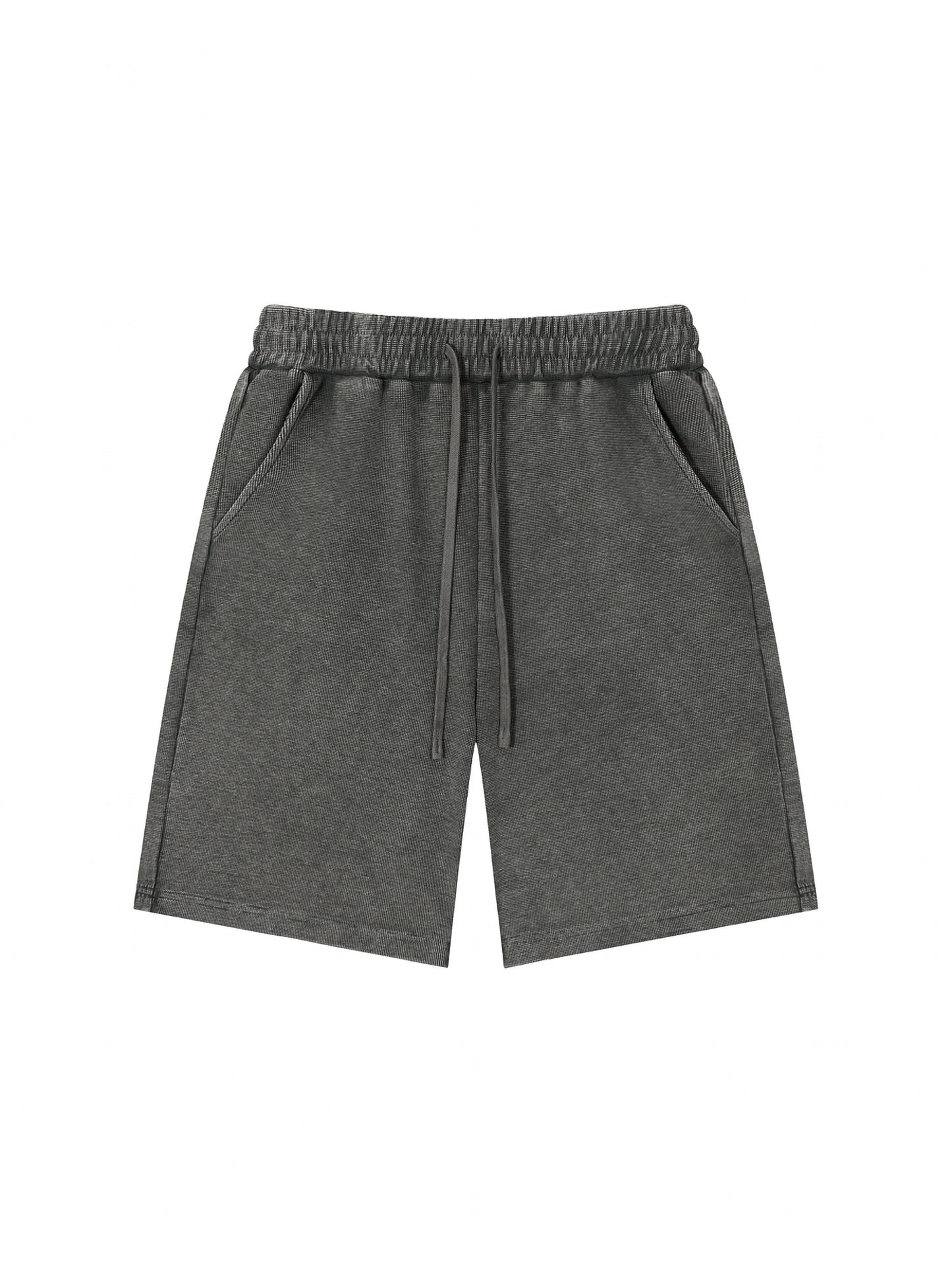 Stone Wash Waffle Knit Shorts