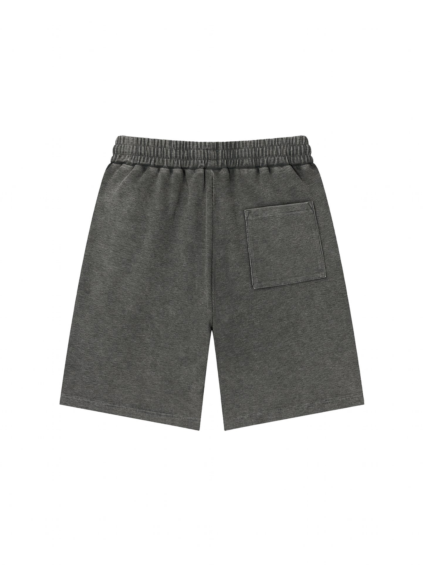 Stone Wash Waffle Knit Shorts